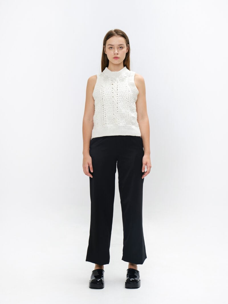 White Beaded Knit Vest