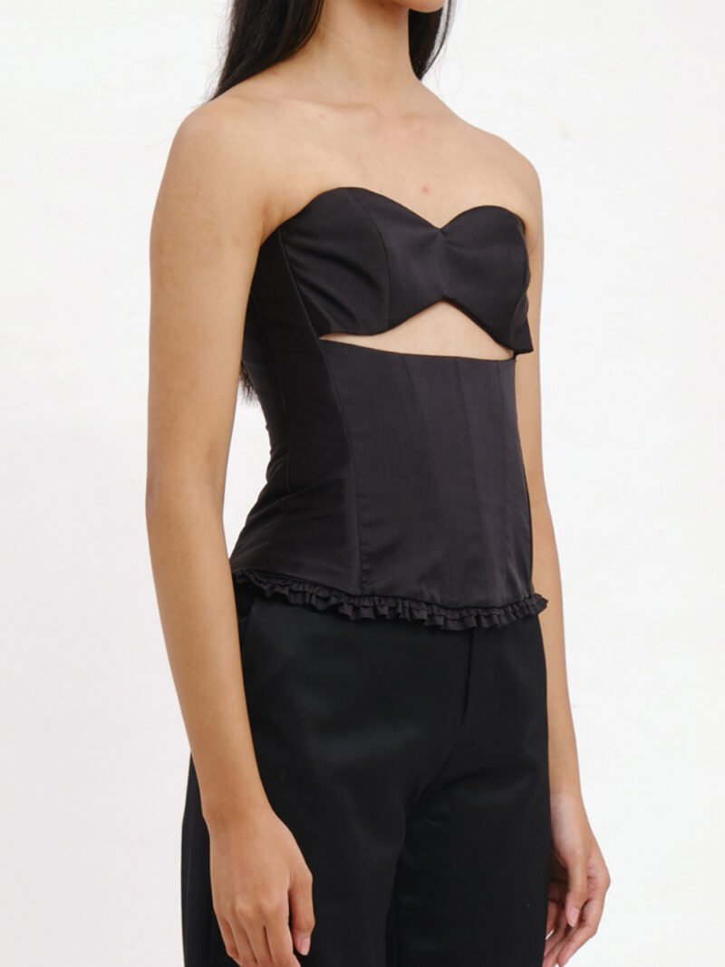Black Cut-out Busiter Top