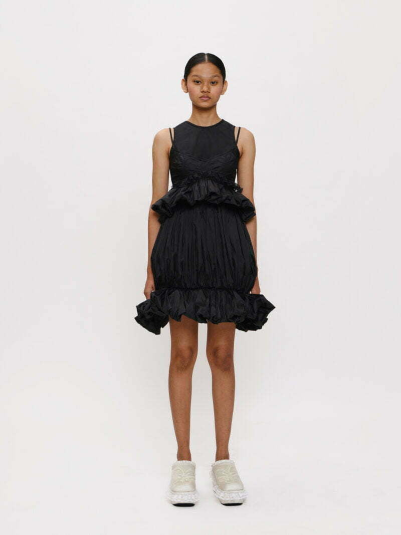 Black Lace-trim Logo Embroidered Bralette