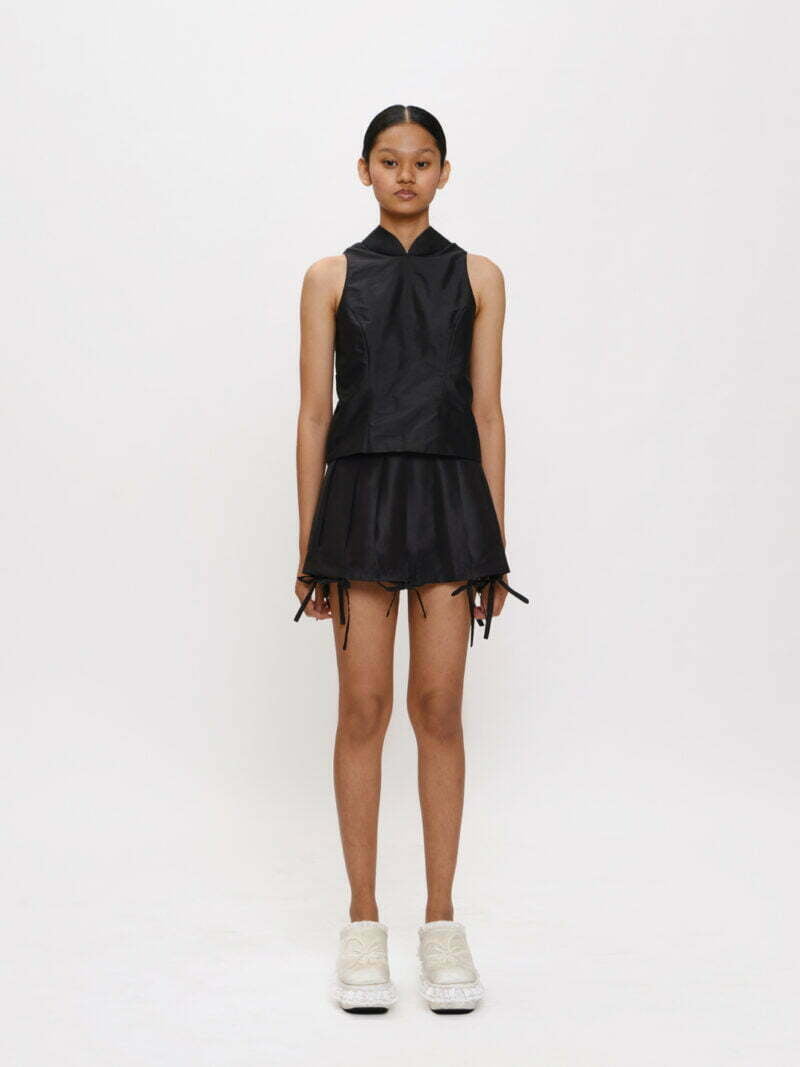 Black Mandarin Collar Top