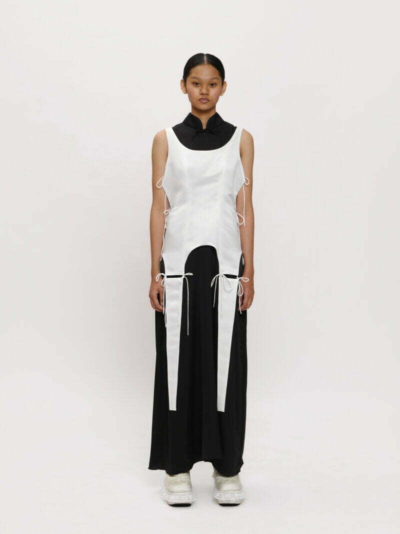 White Scoop-neck Top with Straps