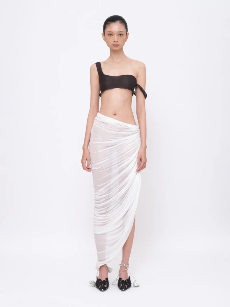 Asymmetrical One-shoulder Bralette Black