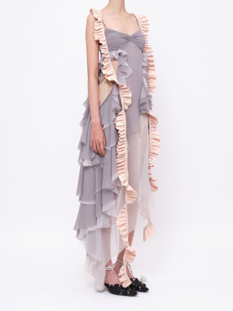 Maxi Ruffled Shawl Light-peach